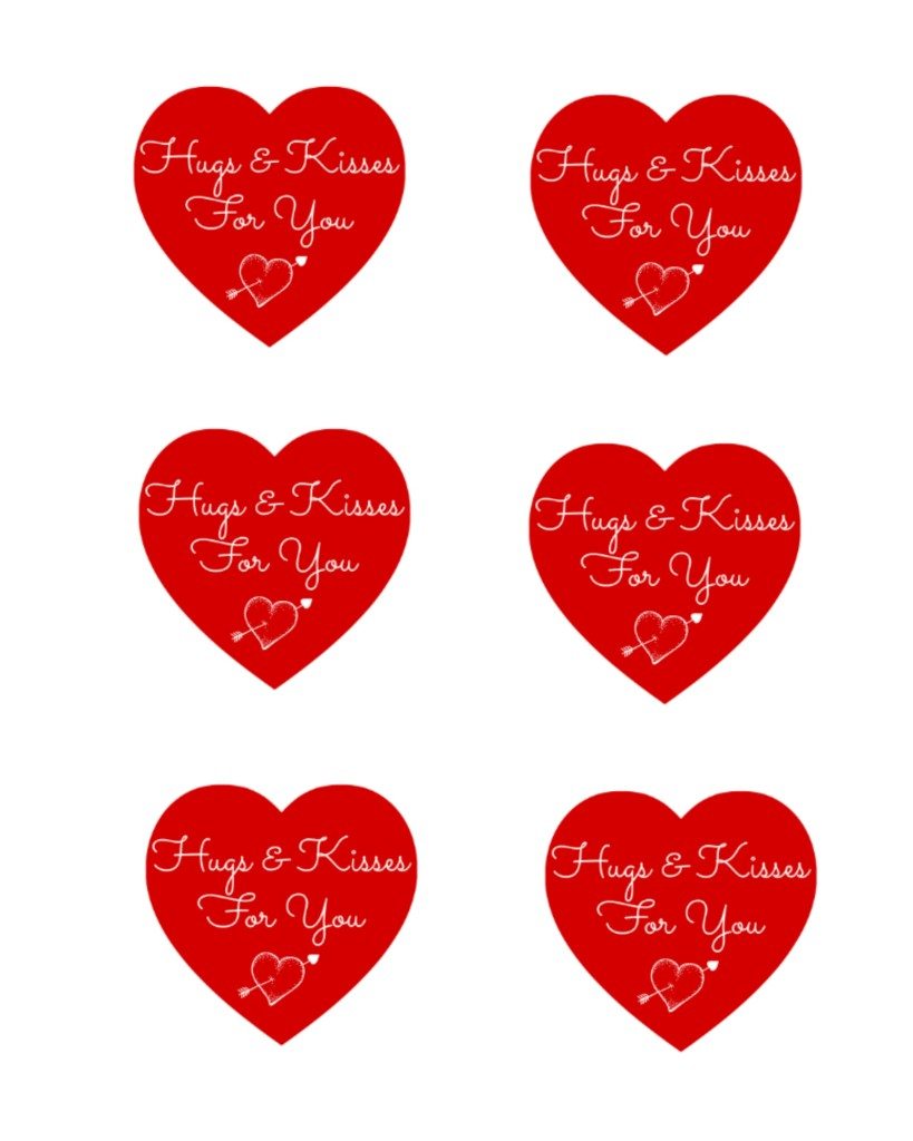 Printable Valentines Hugs and Kisses