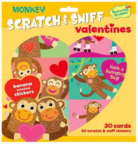 Monkey Love Scratch & Sniff Valentine's Day Cards 30 ct
