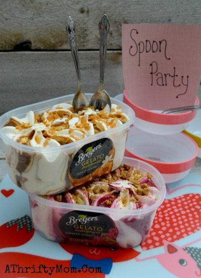 Breyers Gilato SPOON PARTY for Valentines Day, fun way to make a treat special with your family, #ad