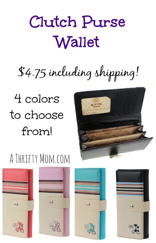 Clutch Purse Wallet - 4 Colors to Choose From -  A Thrifty Mom