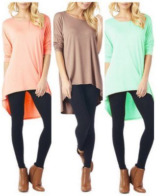 High & Low Tunic with 34 Sleeves