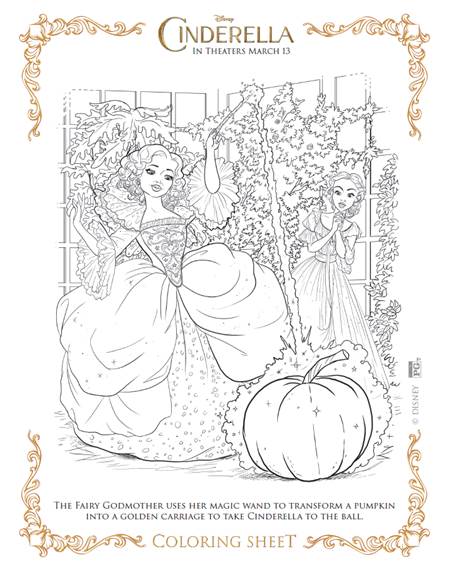 cinderella free printable coloring page