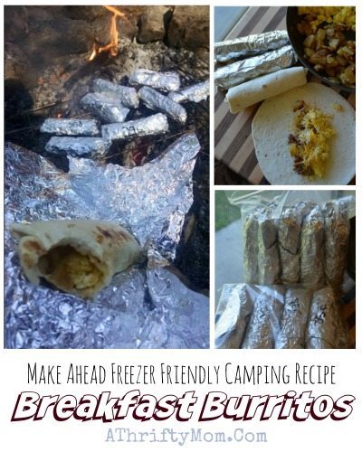 camping menu recipe ideas, Freezer Freindly breakfast burritos made on the campfire, camping hacks, breakfast ideas for outdoor cooking