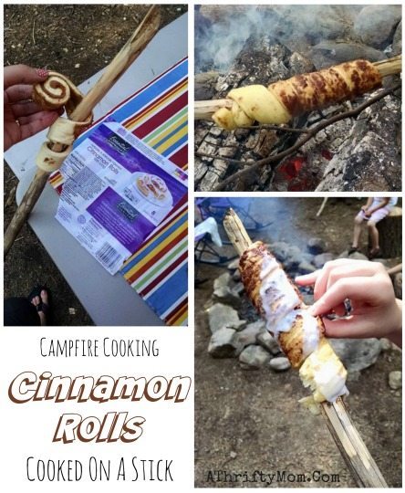 camping menu recipe ideas, cinnamon rolls on a stick, pretty amazing, camping hacks, dessert ideas for outdoor cooking