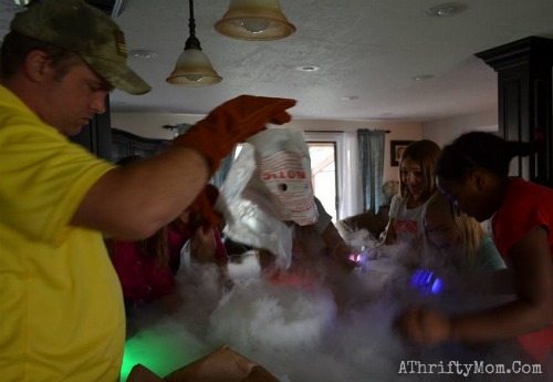 How can a person make a homemade fog machine with dry ice?