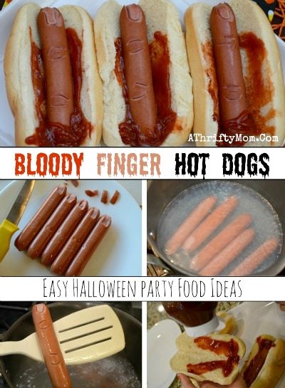Halloween Party Food, Bloody Finger Hot dog, Easy and Healthy Chopped Off Finger Hot Dogs, Gross but fun food for your Halloween party