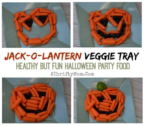 Healthy Halloween treat ideas, Jackolantern Veggie Tray, Healthy but Fun Halloween recipe ideas for parties, fun eand easy finger food