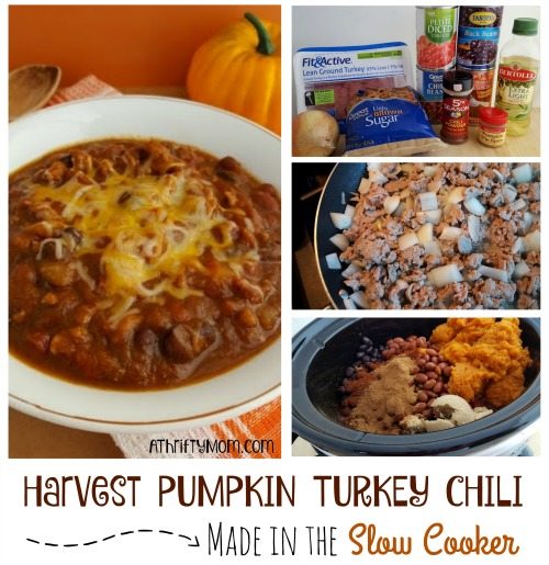 Healthy chili recipes, Harvest Pumpkin Chili made in the slow cooker or crockpot, Fall recipe or menu plan, Halloween party ideas