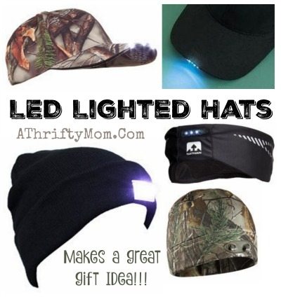 LED Lighted Hats, stocking hats with a built in headlamp perfect for hunters, runners, biking and outher outdoor sports. Stocking stuffer ideas for men