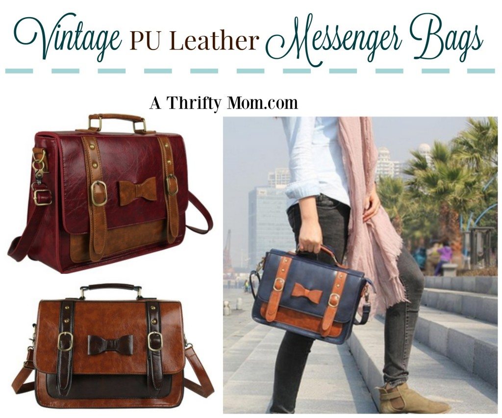 Vintage PU Leather Messenger Bags AThriftyMom
