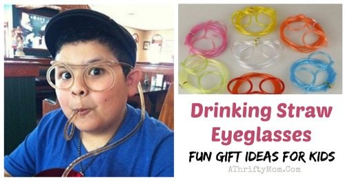 Fun gift ideas for kids Drinking Straw Eyeglasses, gag gift, stocking stuffer or white elephant gift ideas