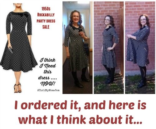 1950s Rockabilly 3 4 Sleeve party bowknot Polka Swing Vintage Dress, I need this in my life, vintag fashion sale