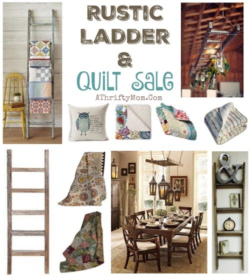 Rustic Barnwood ladder quilt rack, I love ths shabby chic vintage look of these, and this sale is awesome, Home Decor for less