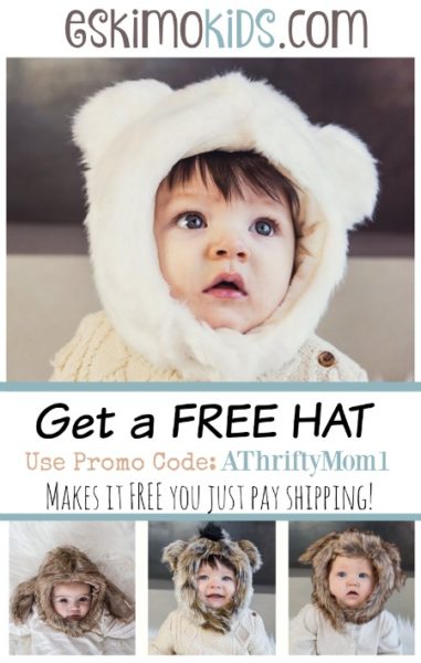 Free hats at eskimokids.com when you use coupon code athriftymom1, you can get hats to fit the whole family baby up to adults, makes a great baby shower gift idea