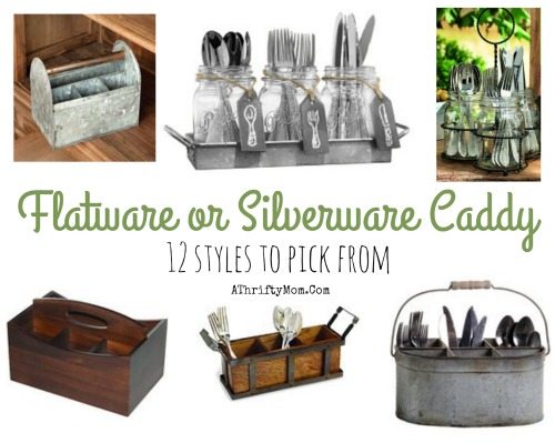 flatware or silverware caddy, kitchen decor ideas, party or picnic ideas