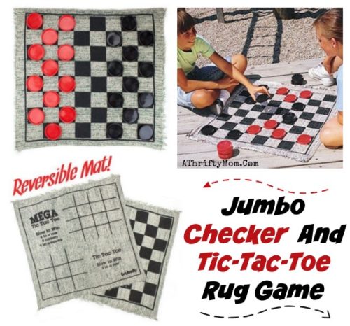 Family reunion ideas, summer vacation games, GIANT Checkers game with Tic Tac Toe on the back, popular games for kids