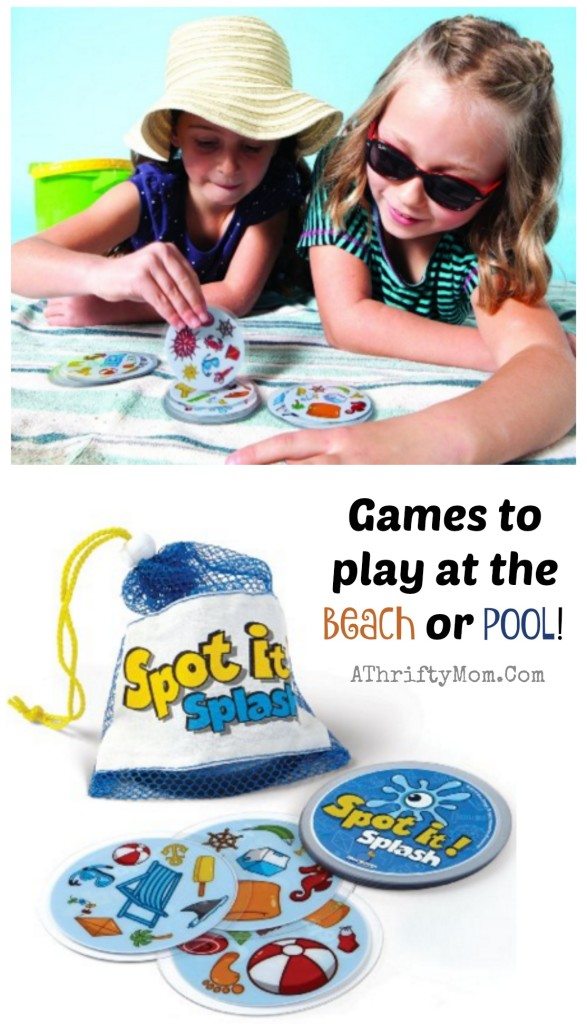 Games to play at the beach or pool, family vacation games, waterproof spot it cards perfect for kids and adults