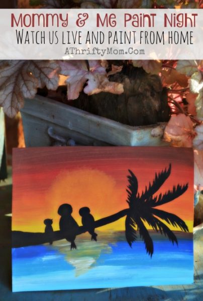 Easy paintings on canvas, Ocean sunset easy art projects for kids join our FREE class and you can paint with us, Mommy and Me paint night, popular paint projects for kids