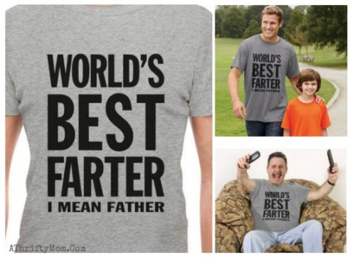 Funny Fathers Day Gift ideas, gag gifts for dad, Worlds best Farter I mean Father tee shirt, amazon deals