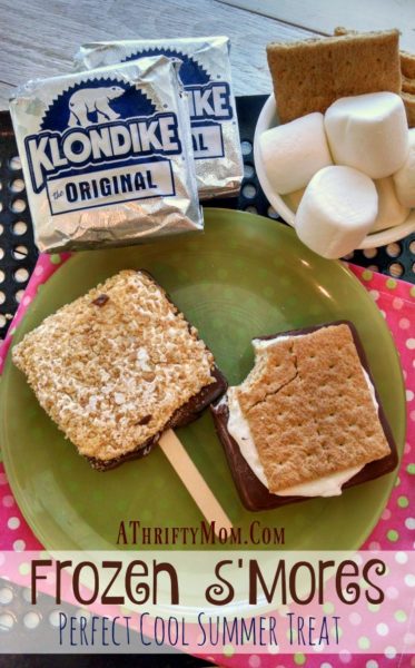 Frozen S'Mores a perfect treat for a hot summer day made with a Klondike ice cream bar, recipes with ice cream