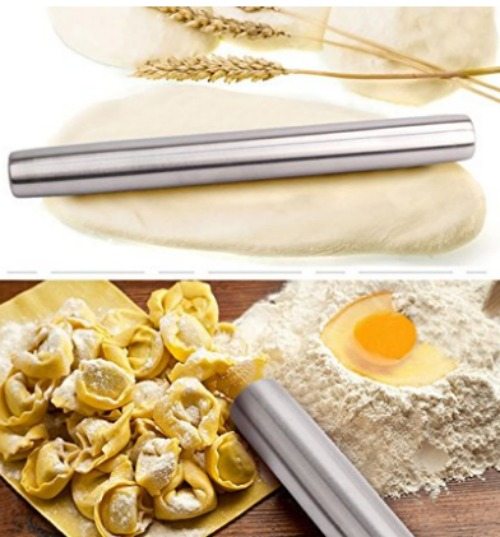 Stainless steel rolling pin for baking