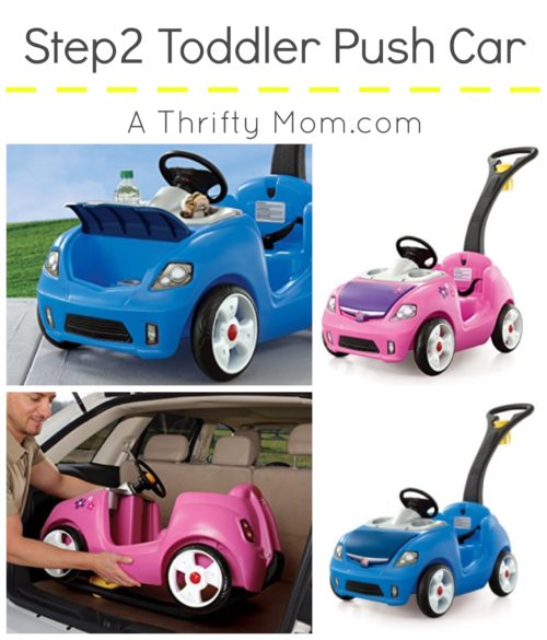 pink ride on push car