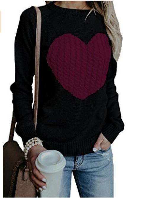 Women's heart sweater
