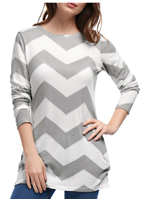 Chevron Relax Fit Tunic Top