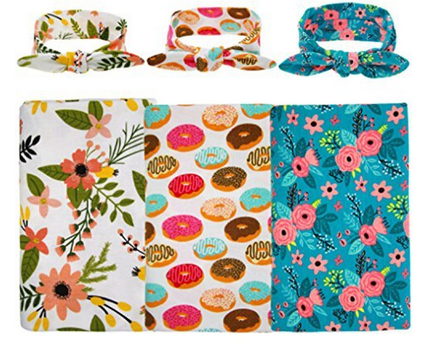 Swaddle Blankets with Matching Baby Headbands