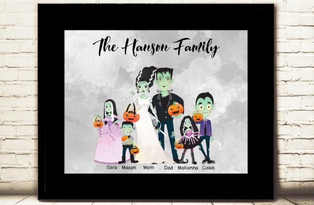 Personalized Halloween family print