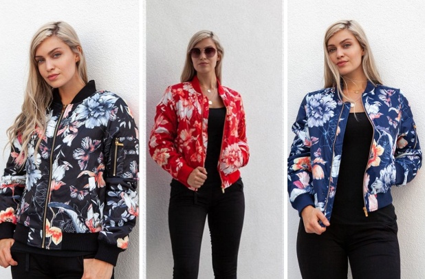 Floral bomber jacket- plus size too