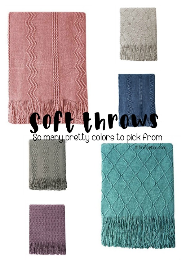 Soft throws, lots of colors 