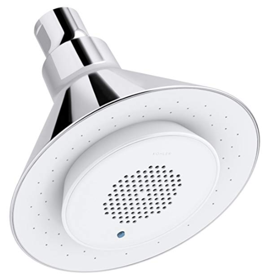Showerhead with waterproof speaker