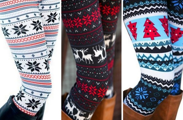 Christmas printed leggings for women