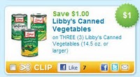 $1/3 Libby's vegetables coupon HERE - A Thrifty Mom