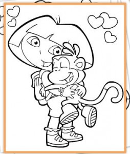 Dora Coloring Sheets on Dora   S Valentines Coloring Pack   Free Coloring Page Printables