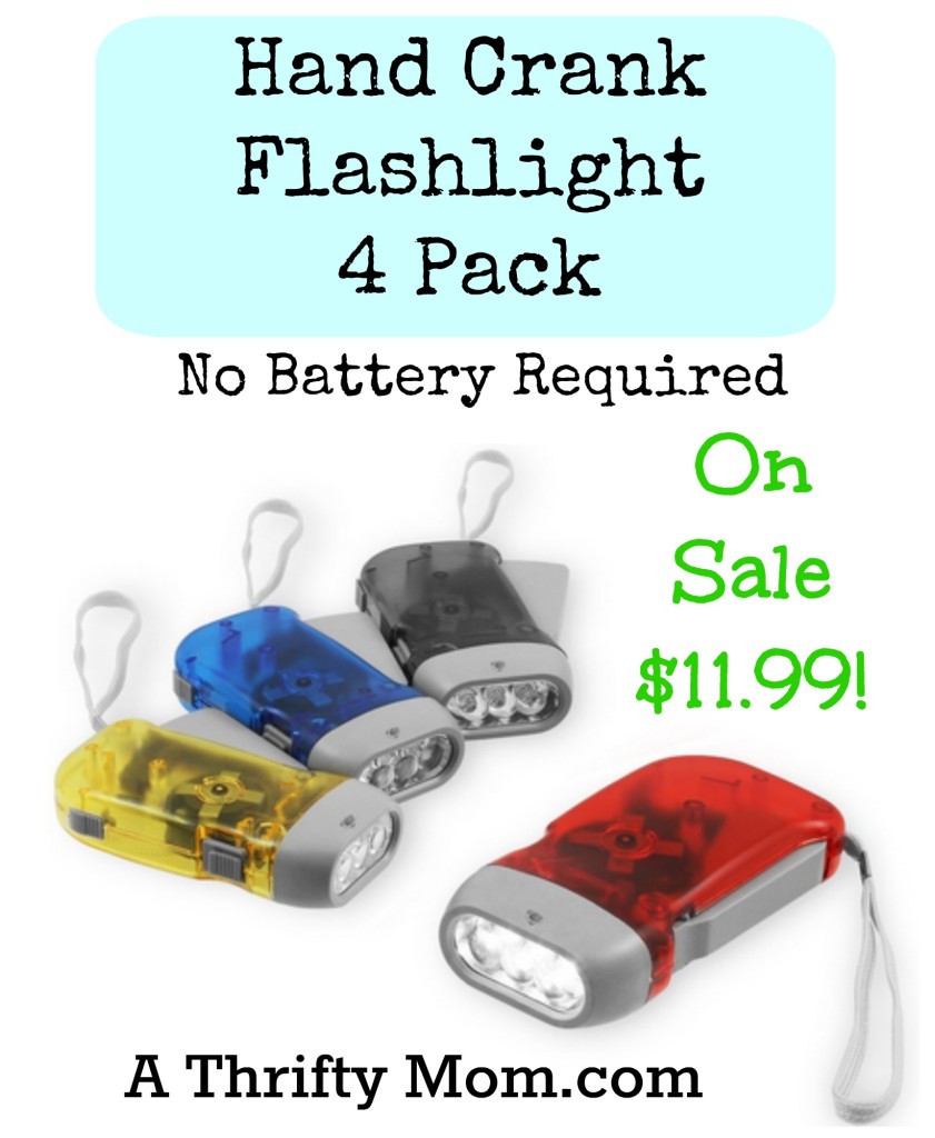 Hand Crank Flashlight No Batteries Required On Sale Just 11.99 for a 4