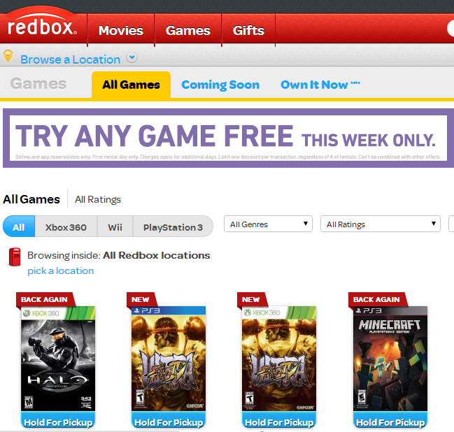 Try These Redbox Codes to Rent Movies for Free Redbox allows people to rent DVDs and video games at kiosks outside of businesses such as convenience and grocery stores and restaurants 24 hours a day.