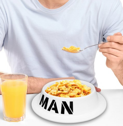 Man Bowl - Huge dog dish shaped bowl for cereal - A Thrifty Mom