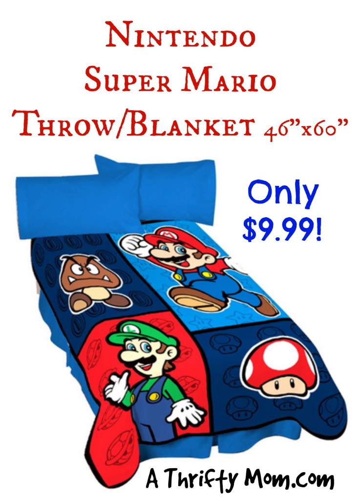 Nintendo Super Mario World Fuzzy Fleece Throw Blanket 56 ...