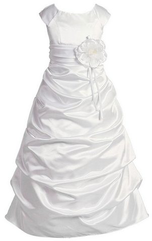 baptism modest communion holy dress dresses lds length sleeves satin