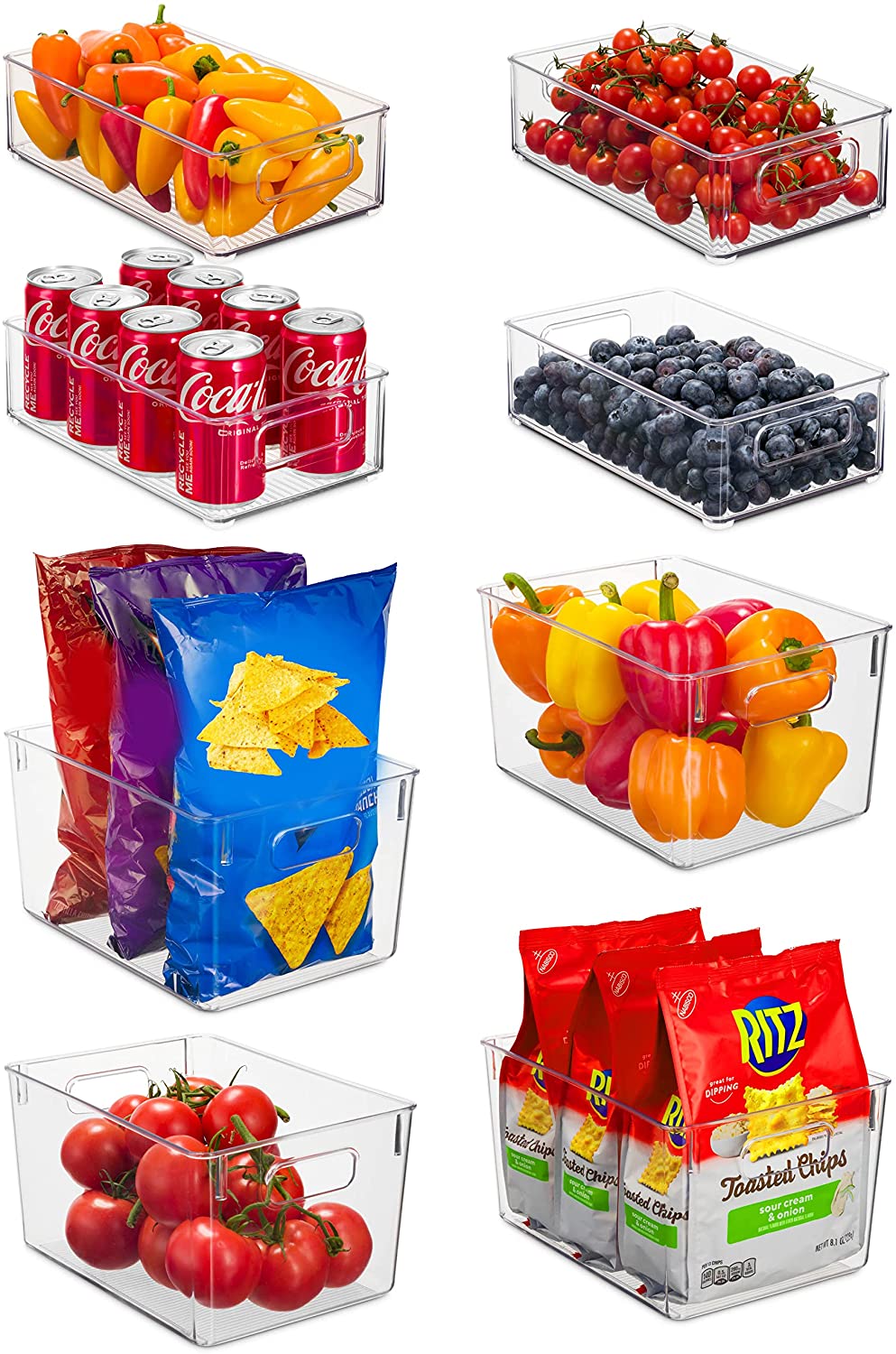 Set of 8 fridge/pantry bins