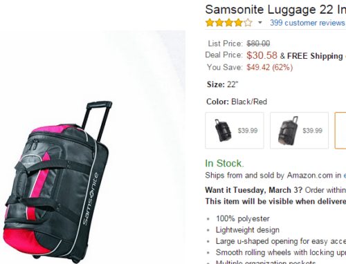 Samsonite luggage duffle bag sale