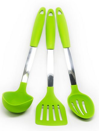 Silicone and Stainless Steel Kitchen Utensils, Set of 3 - AThriftyMom