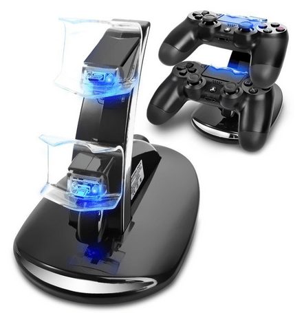 Crazy Genie PS4 USB Charging Charger Docking Station Stand for Playstation 4 PS4 Game Controllers