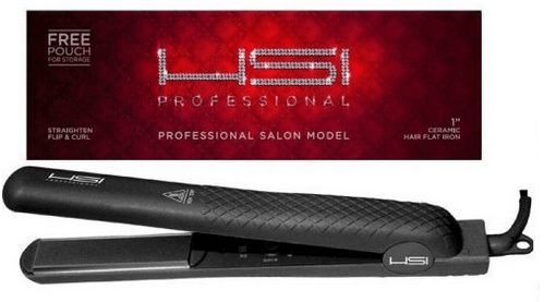 HSI Professional Ceramic Tourmaline Ionic Flat Iron Hair Straightener - Free Glove and Pouch - A Thrifty Mom