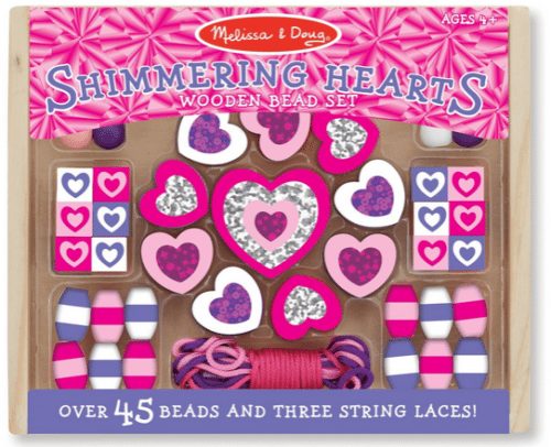Shimmering Hearts Wooden Bead Set - A Thrifty Mom