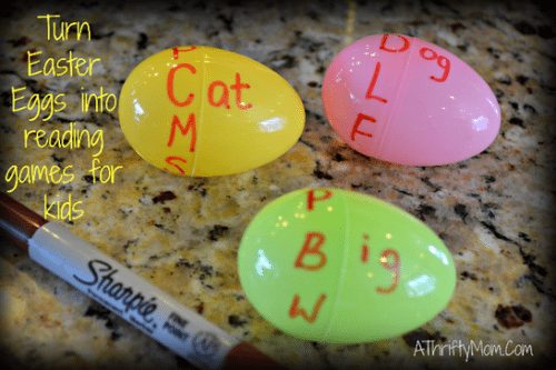 Easter Egg Upcycle, turn them into a reading game for kids