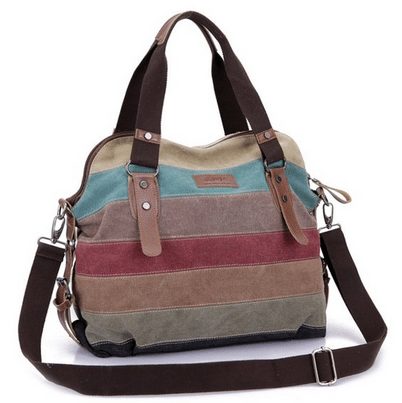 Leisure Canvas Top Handle Cross Body Bag Tote - A Thrifty Mom