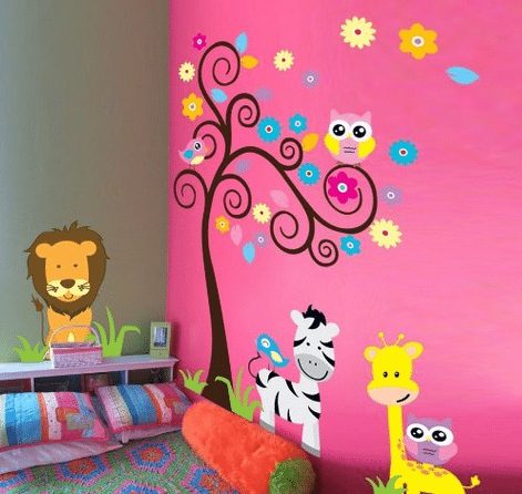 Lion Zebra Zoo Kids Room baby Room Wall Decals